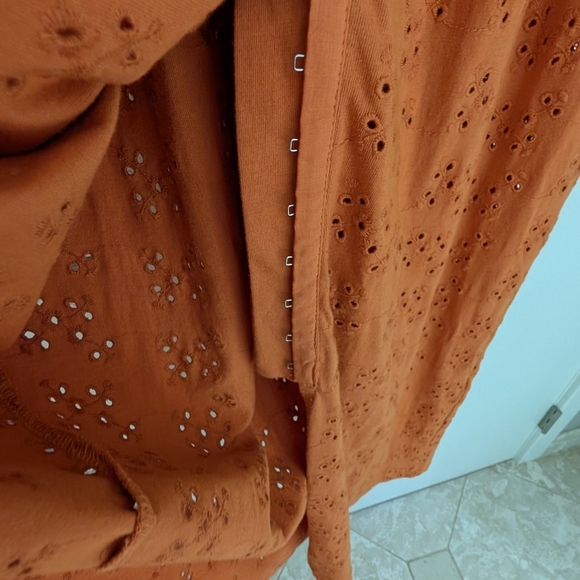 NWT ASOS Orange Midi Eyelet Dress Sz 2 - Picture 8 of 10